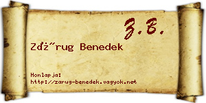 Zárug Benedek névjegykártya