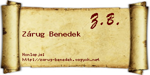 Zárug Benedek névjegykártya