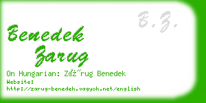 benedek zarug business card